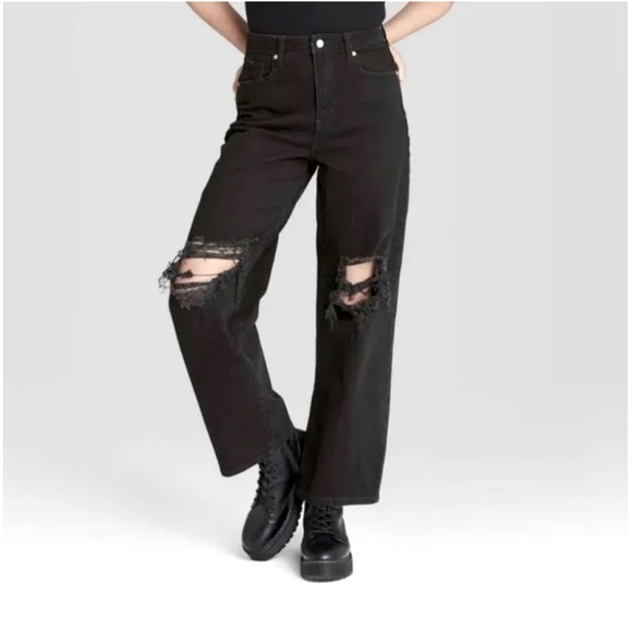 wild fable Denim - Wild Fable Women Distressed Highest Rise BAGGY Jeans Size 4 NWT